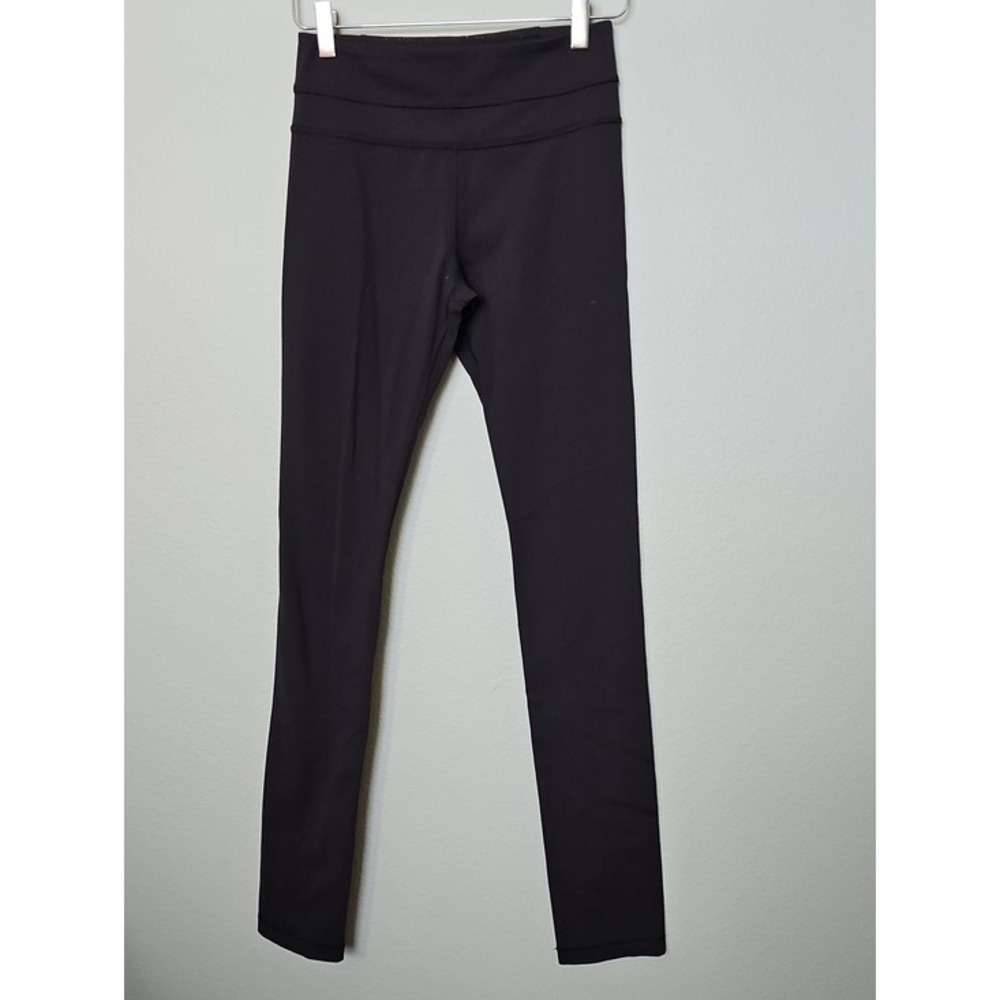 Lululemon High Rise Tall Leggings Black Athleisure Yoga Pants Size 4 34 Inseam